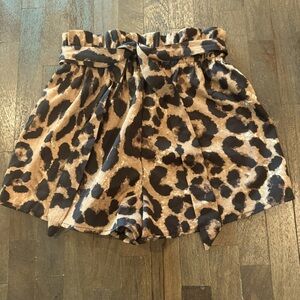SHEIN leopard print tie shorts.  Size 140 girls 10